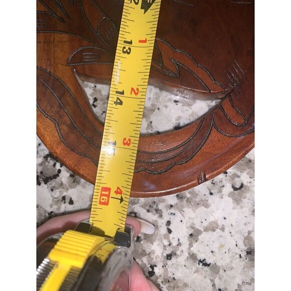 Vintage Haitian Haiti Fish Hand Carved Brown Wood Art Oval Tray Decor - Picture 7 of 7